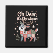 Aimant Oh Deer Its Christmas Miniature Patchwork Squares (Devant)