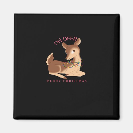 Aimant Oh Deer Noël Design Moderne (Devant)