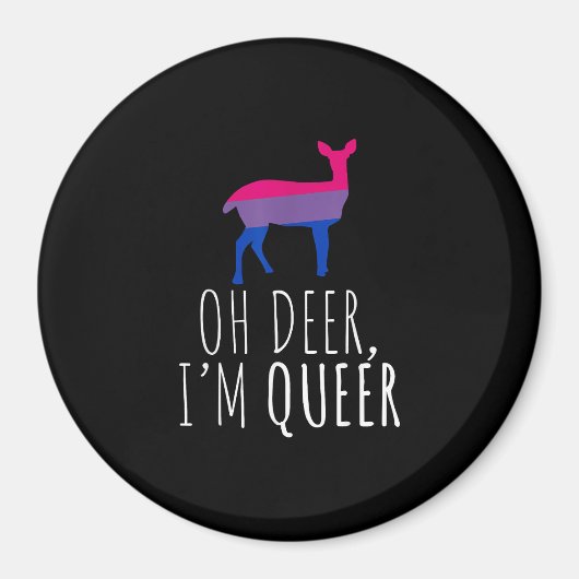 Aimant Oh Deer Queer Bisexual Pride Gay Lesbian Design (Devant)