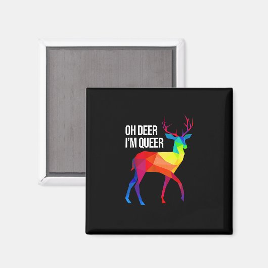 Aimant Oh Deer Queer LGBT Pride Celebration Design  (Recto/Verso)