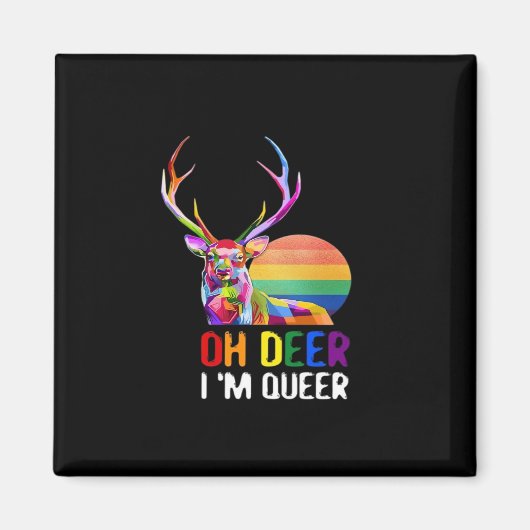 Aimant Oh Deer Queer Minimal Modern Style  (Devant)