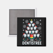 Aimant Oh Dentistree - Funny Christmas Tree Dental Hygien (Recto/Verso)