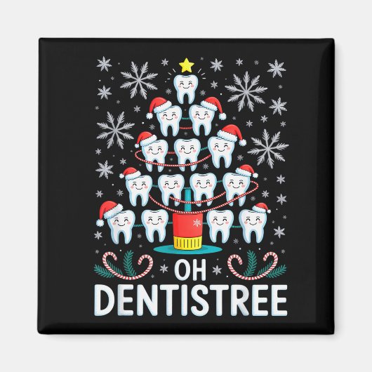 Aimant Oh Dentistree - Funny Christmas Tree Dental Hygien (Devant)