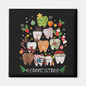 Aimant Oh Dentistree Merry Christmas Dental Funny Teeth T (Devant)