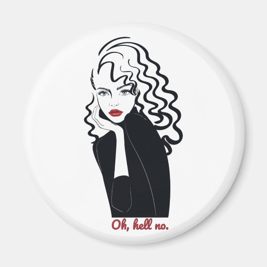 Aimant Oh Hell No Funny Girl Citation (Devant)