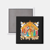 Aimant Oh Holy Night Christian Nativity Scene Christmas R (Recto/Verso)