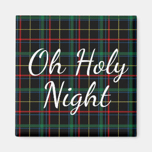 Aimant Oh Holy Night Red & Green Plaid