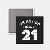 Aimant Oh mon dieu, elle a 21 ans (Recto/Verso)
