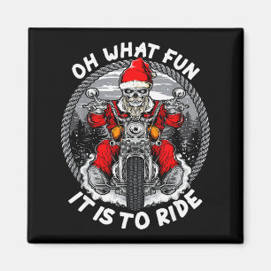 Aimant Oh Quelle Joie De Chevaucher La Moto De Noël Santa