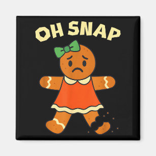Aimant Oh Snap, Biscuit Fille en Pain d'Épice, Jambe Cass