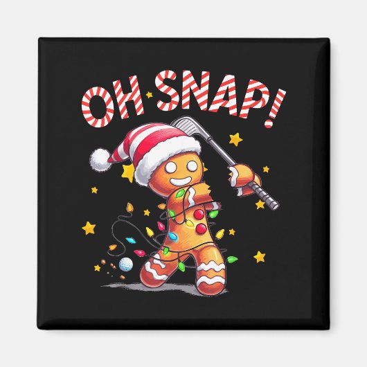 Aimant Oh Snap Gingerbreadman Xmas Golfer Golf Christmas (Devant)