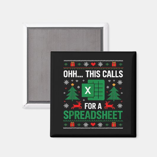 Aimant Oh This Calls For A Spreadsheet Christmas  (Recto/Verso)
