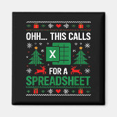 Aimant Oh This Calls For A Spreadsheet Christmas  (Devant)