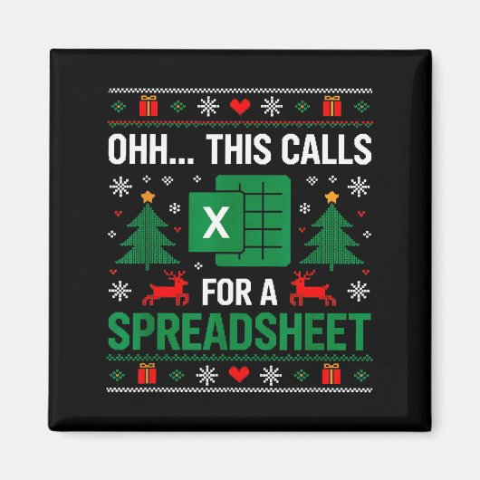 Aimant Oh This Calls For A Spreadsheet Christmas  (Devant)