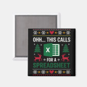 Aimant Oh This Calls For A Spreadsheet Christmas (Recto/Verso)