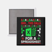 Aimant Oh This Calls For A Spreadsheet Christmas Sweater  (Recto/Verso)