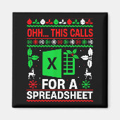 Aimant Oh This Calls For A Spreadsheet Christmas Sweater  (Devant)