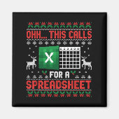 Aimant Oh This Calls For A Spreadsheet Christmas Sweater  (Devant)