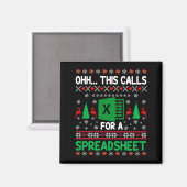 Aimant Oh This Calls For A Spreadsheet Christmas Sweater (Recto/Verso)