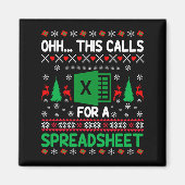 Aimant Oh This Calls For A Spreadsheet Christmas Sweater (Devant)