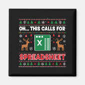 Aimant Oh This Calls For A Spreadsheet Christmas Sweater (Devant)