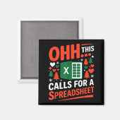 Aimant Oh This Calls For A Spreadsheet Christmas Sweater (Recto/Verso)