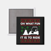 Aimant Oh What Fun It Is To Ride Golf Cart Christmas (Recto/Verso)