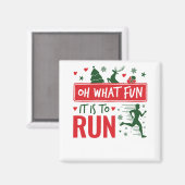Aimant Oh What Fun It Is to Run Christmas Runner (Recto/Verso)