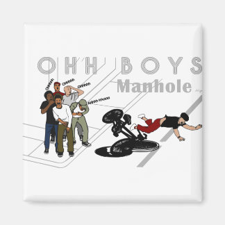 Aimant OHH BOYS - Man on Bike Hits a Manhole