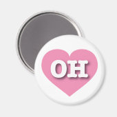 Aimant Ohio Coeur rose - J'aime OH (Recto/Verso)