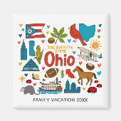 Aimant Ohio Family Trip Keepsake Personalized (Devant)