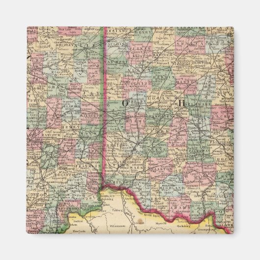 Aimant Ohio, Indiana Map par Mitchell (Devant)