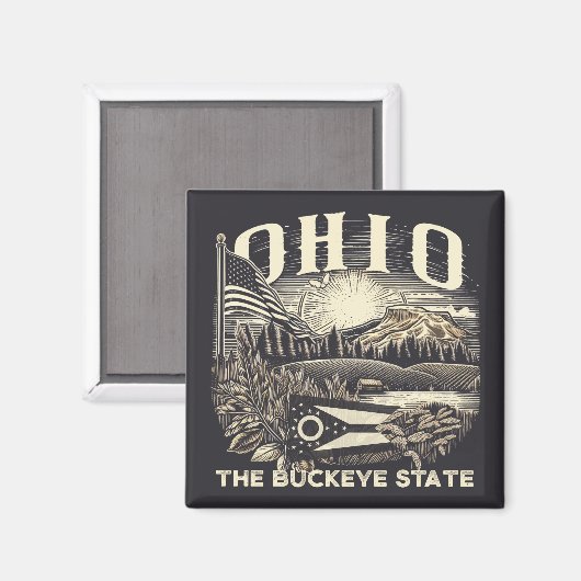 Aimant Ohio Le Buckeye State (Recto/Verso)
