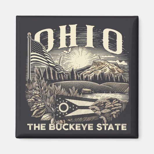 Aimant Ohio Le Buckeye State (Devant)