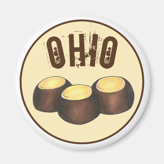 Aimant Ohio OH Beurre d'arachide Buckeye Buck Eye Nut Can (Devant)