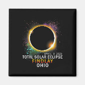 Aimant Ohio Total Éclipse Solaire 8 avril 2024 (Devant)