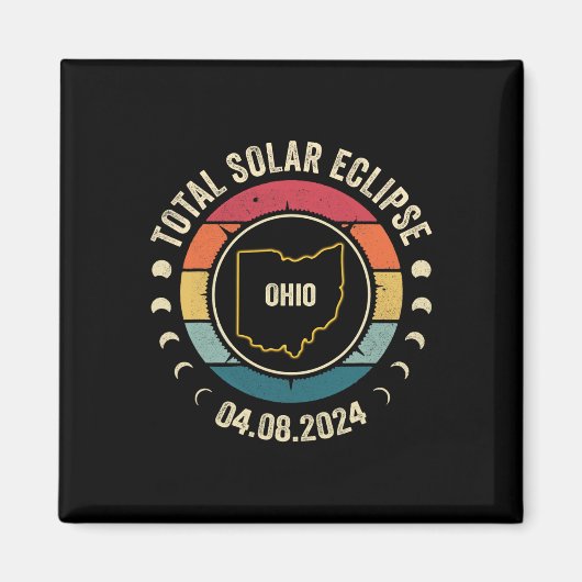 Aimant Ohio Total Solar Eclipse 2024 American Totality Ap (Devant)