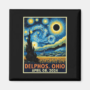 Aimant Ohio Total Solar Eclipse 2024 Starry Night Van Gog