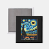 Aimant Ohio Total Solar Eclipse 2024 Starry Night Van Gog (Recto/Verso)