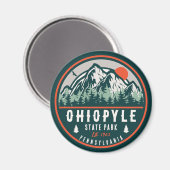 Aimant Ohiopyle State Park Pennsylvania Retro Sunset (Recto/Verso)