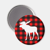 Aimant Oie blanche et buffle noir rustique rouge rouge té (Recto/Verso)