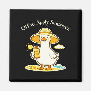 Aimant Oie pour appliquer la crème solaire humour d'été m