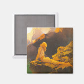 Aimant "Oies sauvages", par Maxfield Parrish (Recto/Verso)