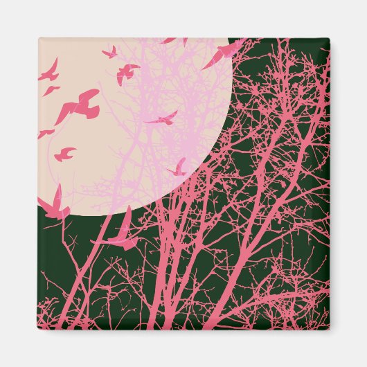 Aimant oiseau à silhouette (Devant)