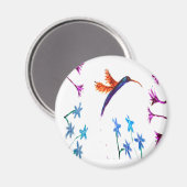 Aimant Oiseau Art Floral Colibri (Recto/Verso)