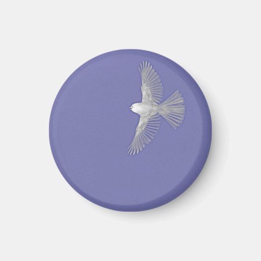 Aimant Oiseau blanc en vol (Devant)