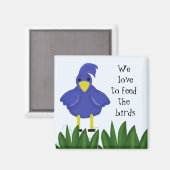 Aimant Oiseau Bleu avec Citation Mignonne (Recto/Verso)