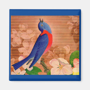 Aimant oiseau bleu du bonheur