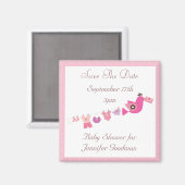 Aimant Oiseau & Clothesline Rose Enregistrer Le Baby show (Recto/Verso)