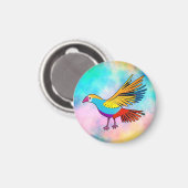 Aimant Oiseau Coloré aux Ailes Déployées (Recto/Verso)
